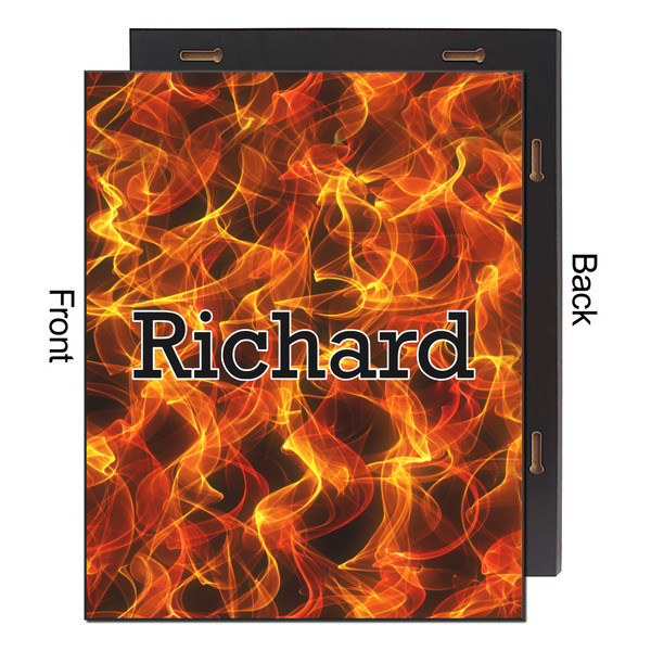Fire 16x20 Wood Print - Front & Back View