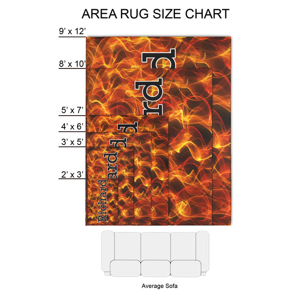 Fire 2'x3' Indoor Area Rugs - Size Chart