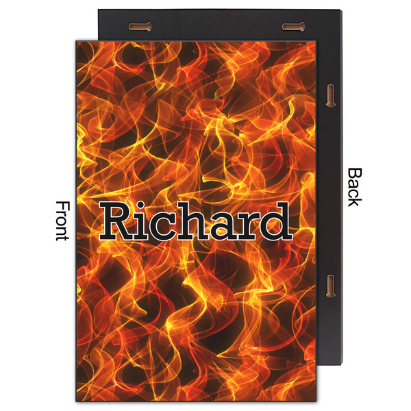 Fire 20x30 Wood Print - Front & Back View