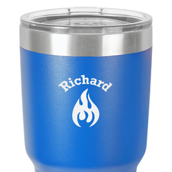 Fire 30 oz Stainless Steel Tumbler - Royal Blue - Double-Sided (Personalized)