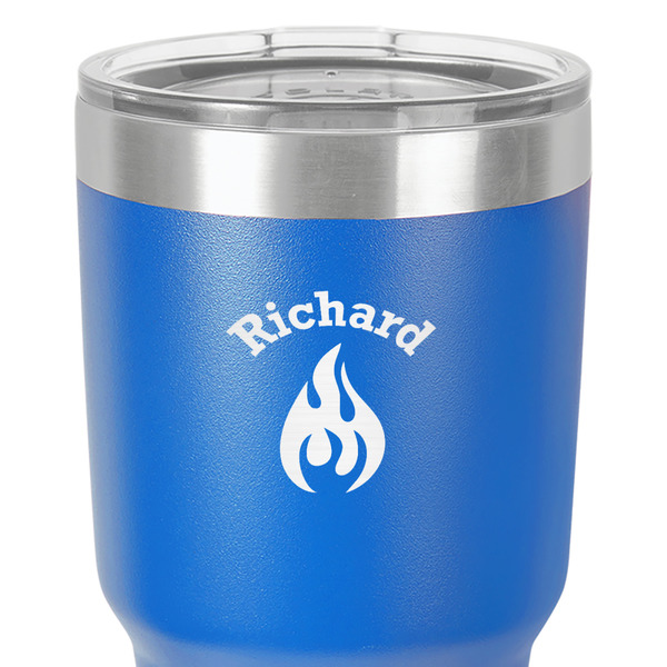Fire 30 oz Stainless Steel Ringneck Tumbler - Blue - Close Up