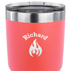 Fire 30 oz Stainless Steel Tumbler - Coral - Double Sided (Personalized)