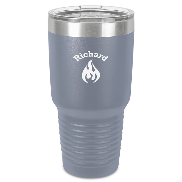Custom Fire 30 oz Stainless Steel Tumbler - Grey - Single-Sided (Personalized)