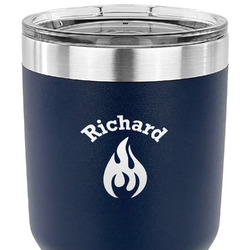 Fire 30 oz Stainless Steel Tumbler - Navy - Double Sided (Personalized)