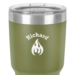 Fire 30 oz Stainless Steel Tumbler - Olive - Double-Sided (Personalized)
