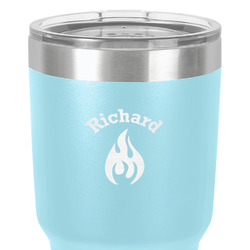 Fire 30 oz Stainless Steel Tumbler - Teal - Double-Sided (Personalized)