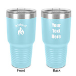 Fire 30 oz Stainless Steel Tumbler - Teal - Double-Sided (Personalized)