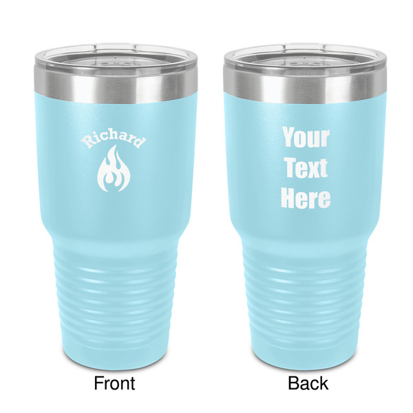 Custom Fire 30 oz Stainless Steel Tumbler - Teal - Double-Sided (Personalized)
