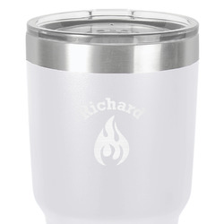Fire 30 oz Stainless Steel Tumbler - White - Double-Sided (Personalized)