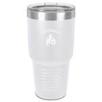Fire 30 oz Stainless Steel Tumbler - White - Single-Sided (Personalized)