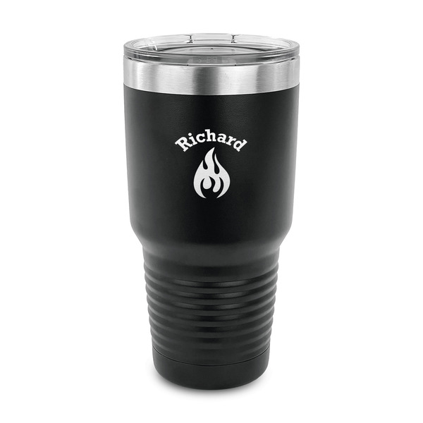 Custom Fire 30 oz Stainless Steel Tumbler - Black - Single Sided (Personalized)