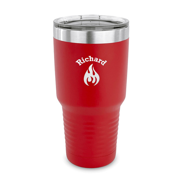 Custom Fire 30 oz Stainless Steel Tumbler - Red - Single Sided (Personalized)