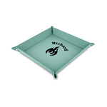 Fire 6" x 6" Teal Faux Leather Valet Tray (Personalized)