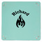 Fire 9" x 9" Teal Leatherette Snap Up Tray - APPROVAL