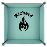Fire Teal Faux Leather Valet Tray (Personalized)
