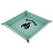 Fire 9" x 9" Teal Leatherette Snap Up Tray - MAIN