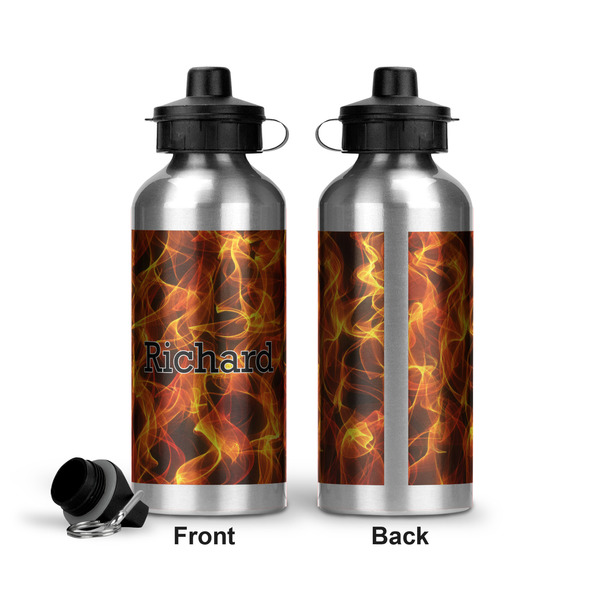 Fire Aluminum Water Bottle - Front and Back