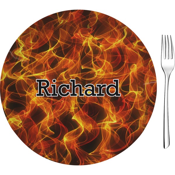Custom Fire 8" Glass Appetizer / Dessert Plates - Single or Set (Personalized)