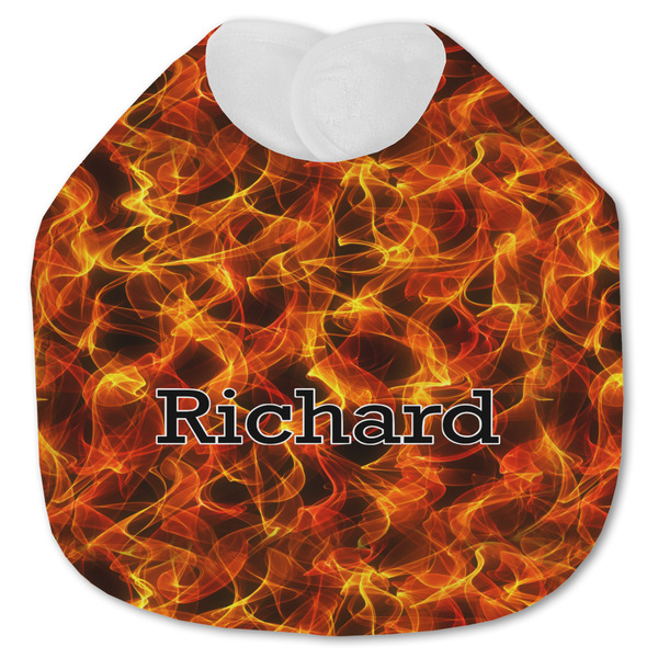 Custom Fire Jersey Knit Baby Bib w/ Name or Text