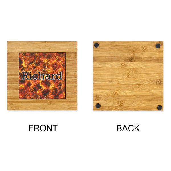Fire Bamboo Trivet with 6" Tile - APPROVAL