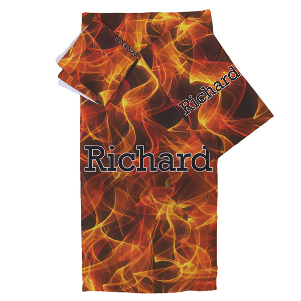 Custom Fire Bath Towel Set - 3 Pcs (Personalized)