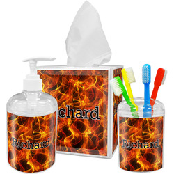 Fire Acrylic Bathroom Accessories Set w/ Name or Text