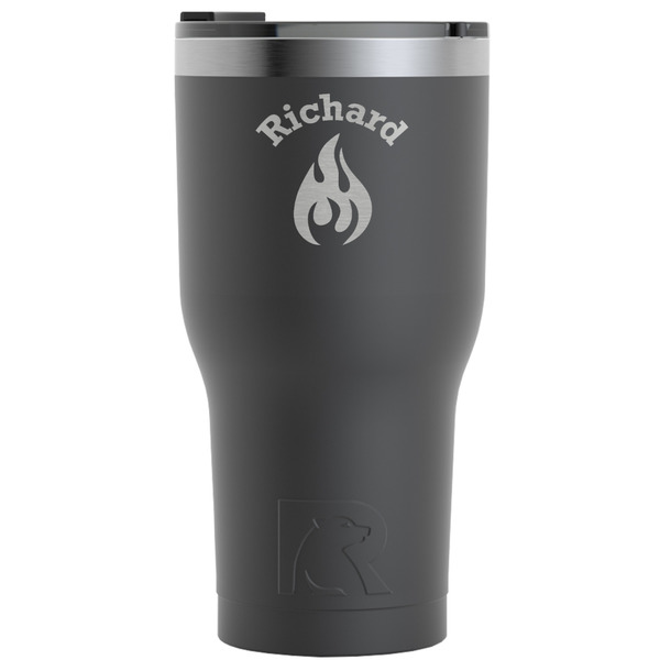Custom Fire RTIC Tumbler - Black - Engraved Front (Personalized)