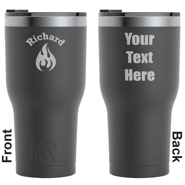 Custom Fire RTIC Tumbler - Black - Engraved Front & Back (Personalized)
