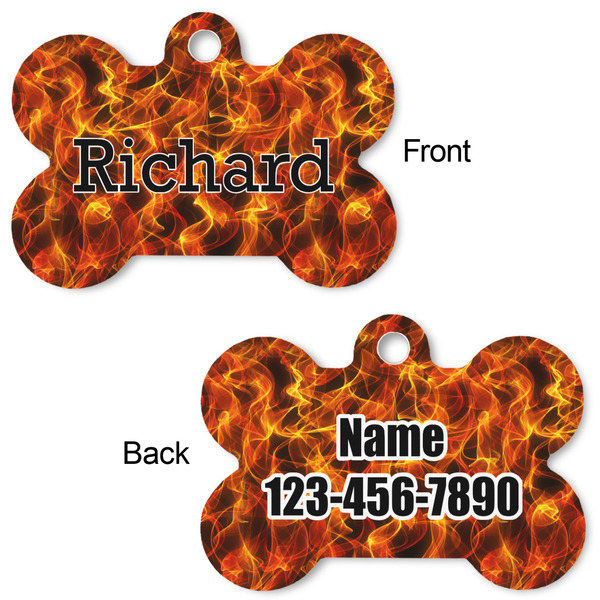 Fire Bone Shaped Dog ID Tag - Large - Approval