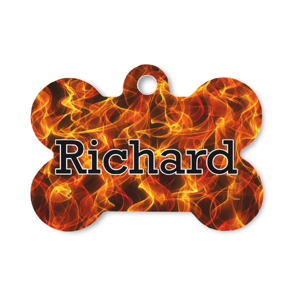 Custom Fire Bone Shaped Dog ID Tag - Small (Personalized)