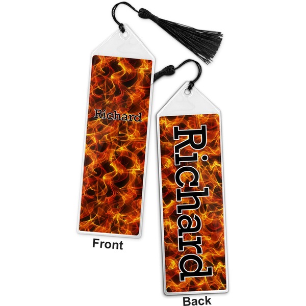 Fire Bookmark with tassel - Front and Back