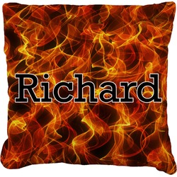 Fire Faux-Linen Throw Pillow 18" (Personalized)