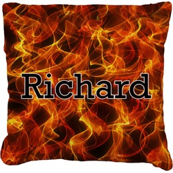 Fire Faux-Linen Throw Pillow 20" (Personalized)