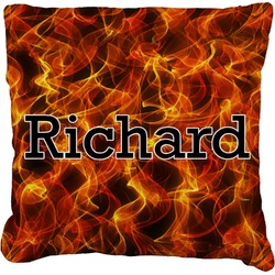 Fire Faux-Linen Throw Pillow (Personalized)