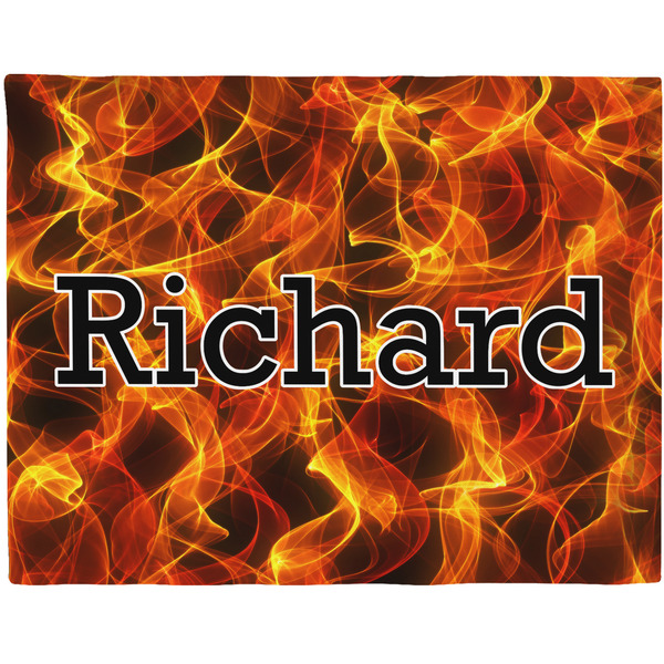 Custom Fire Woven Fabric Placemat - Twill w/ Name or Text