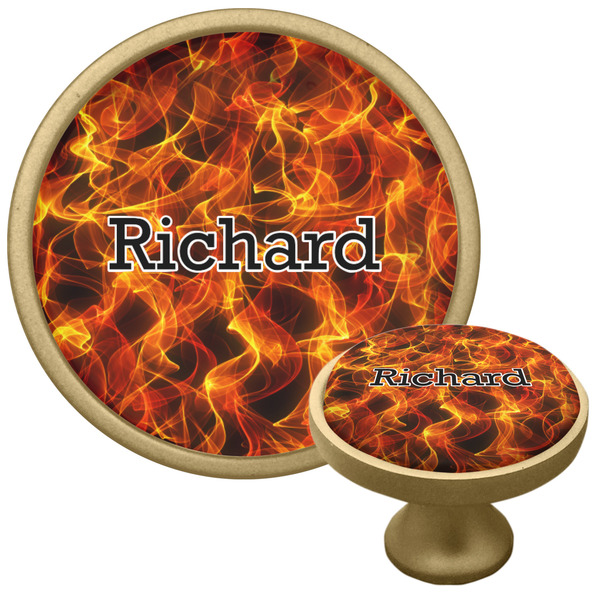 Custom Fire Cabinet Knob - Gold (Personalized)