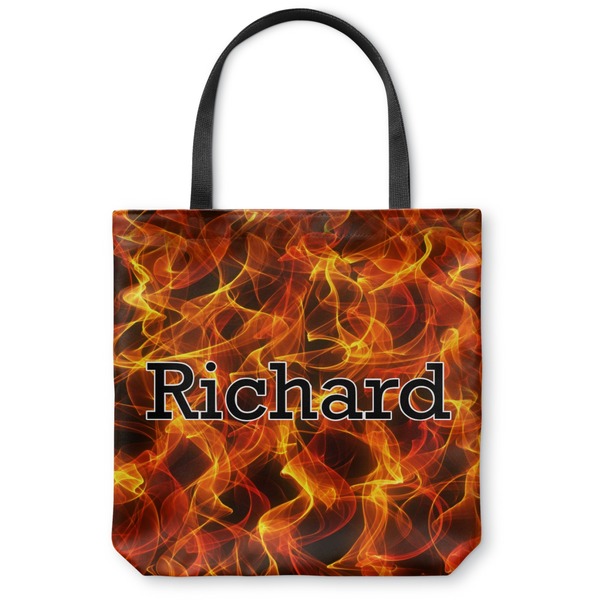 Custom Fire Canvas Tote Bag - Small - 13"x13" (Personalized)