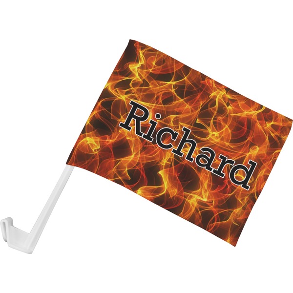 Custom Fire Car Flag - Small w/ Name or Text