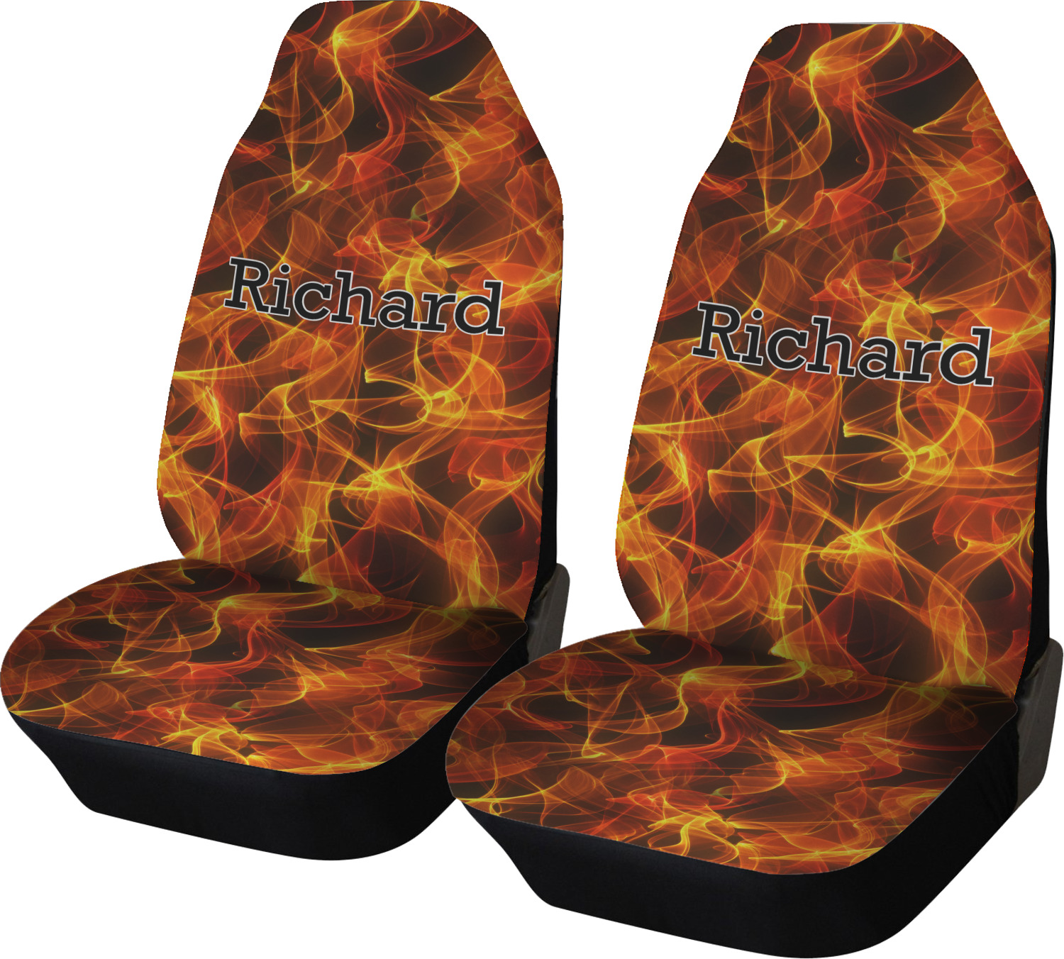 Fire Car Seat Covers (Set of Two) (Personalized) YouCustomizeIt
