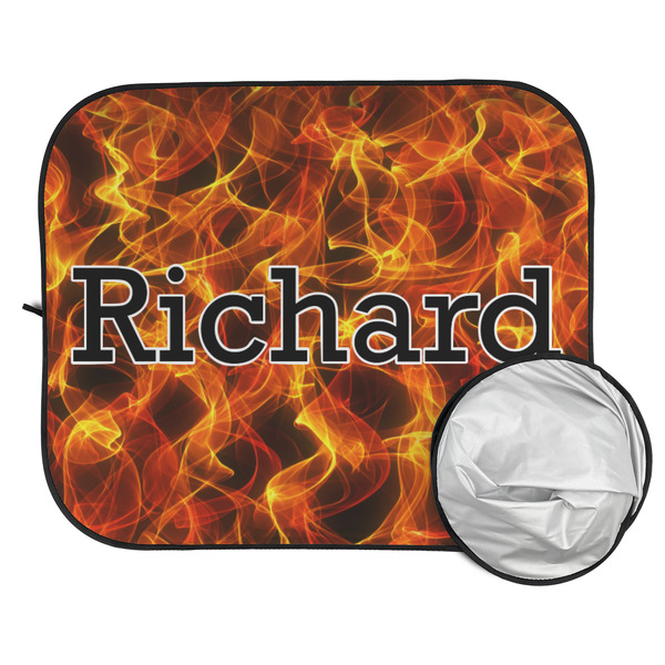 Fire Car Sun Shades - FOLDED & UNFOLDED