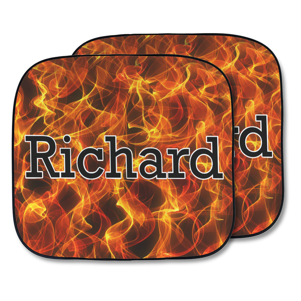 Custom Fire Car Sun Shade - Two Piece (Personalized)
