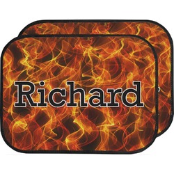 Fire Car Floor Mats (Back Seat) (Personalized)