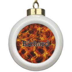 Fire Ceramic Ball Ornament (Personalized)