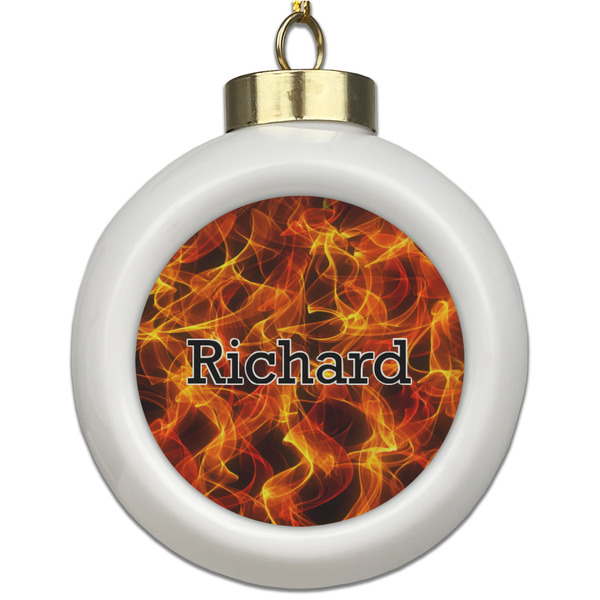Custom Fire Ceramic Ball Ornament (Personalized)