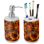 Fire Ceramic Bathroom Accessories Set (Personalized)