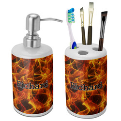 Fire Ceramic Bathroom Accessories Set (Personalized)