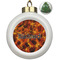 Fire Ceramic Christmas Ornament - Xmas Tree (Front View)