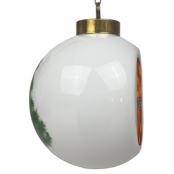 Fire Ceramic Christmas Ornament - Xmas Tree (Side View)