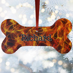 Fire Ceramic Dog Ornament w/ Name or Text
