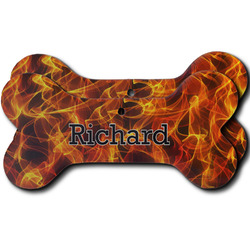 Fire Ceramic Dog Ornament - Front & Back w/ Name or Text